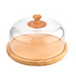 Round plastic cake instant box tray with wooden lid