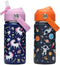 Water Bottle with Straw Lid - unicorns & space