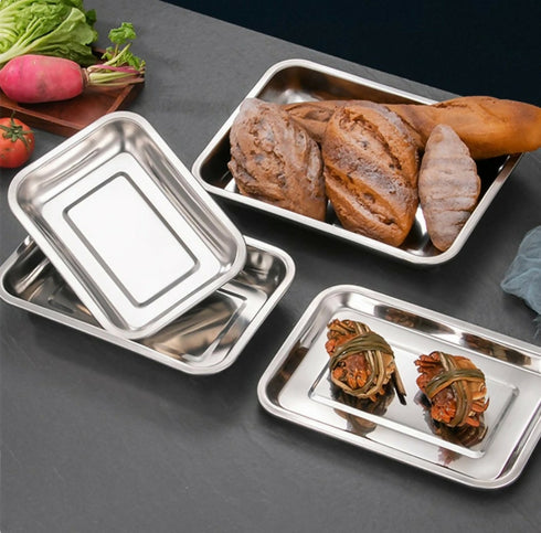 Rectangular Stainless Steel Roasting Pan - 6Pack With Mixed Sizes
