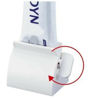 Toothpaste Tube Squeezer Holder Manual Rotate Dispenser – White