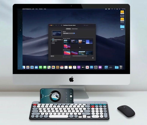 Fashion Phone Slot Portable Wireless Bluetooth Dual-Mode Keyboard