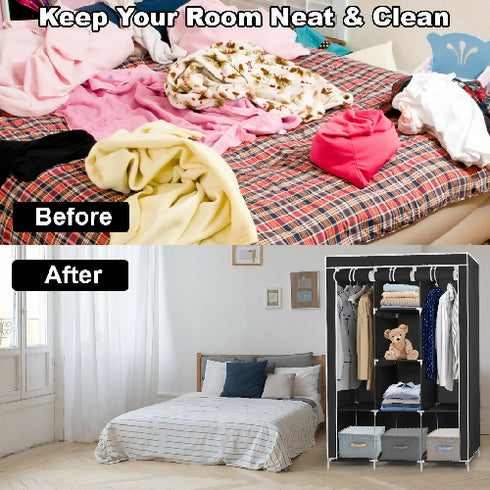 Clothes Rack Standing Wardrobe Closet Storage Closet Organizer