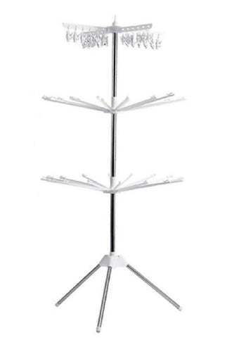 Foldable stand with pedestal, tripod for drying clothes, steel laundry hanger