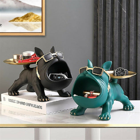 Bulldog Statue Candy Dish for Office