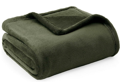 Portable Lightweight Plain Fleece Throw Blanket