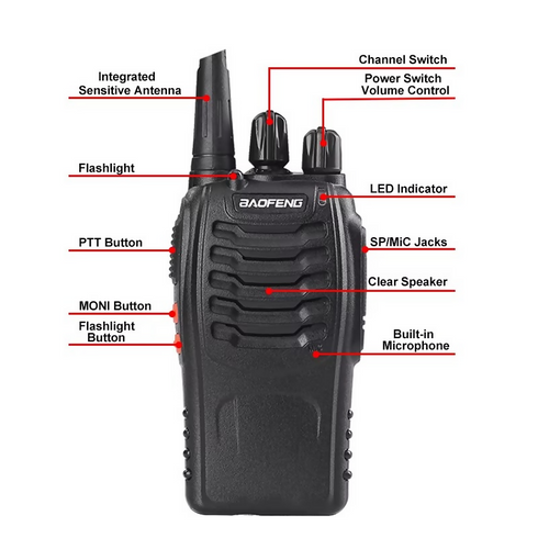 6PCS Baofeng BF-888S Walkie Talkie BF-888S UHF Frequency 400-470MHz Portable Two Way Radio BF-888S 16 Communication Channels