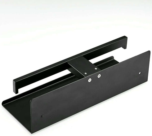 Stainless Steel Toilet Paper Holder Double Bar with Shelf for Phone -Black CY7918005