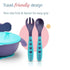 Only Baby-Silicone Feeding Bowl with Spoon and Fork - Blue, Purple