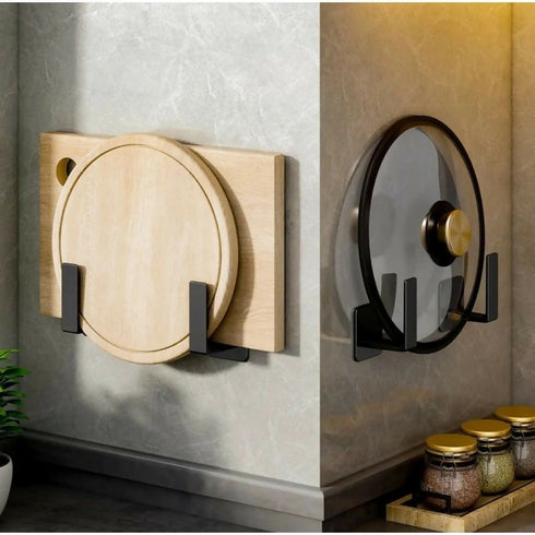 2 Pack - Wall-Mounted Pot Lid Holder-black