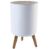 Trash Can With Lid Press Cover Portable Height Foot Standing Trash Can - Round