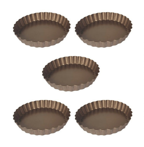 Round Baking Pans Cheesecake Pan Cake Pans Quiche Pans Non-Stick Flange Pan Removable Mini Cake Pan Set Fluted Round Cake Pan