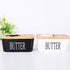 Nordic Ceramic Butter Dish with Knife - Black