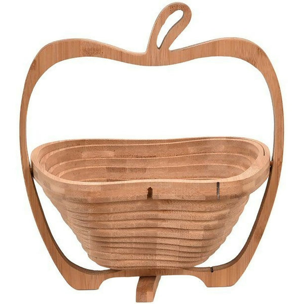 Foldable Apple shaped Bamboo Fruit Basket
