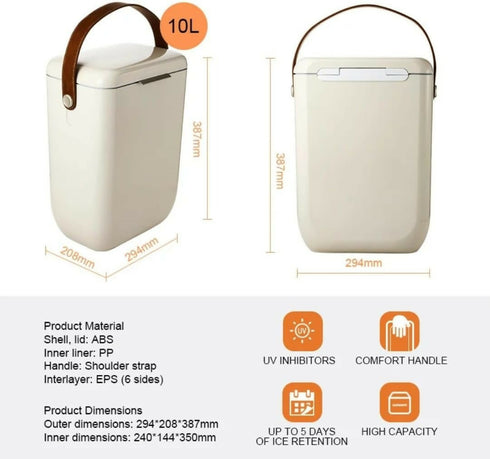 Portable Cooler Box with leather handle