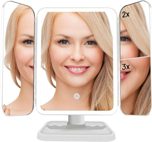 Portable LED Lighted Adjustable Angle Removable Cosmetic Mirror
