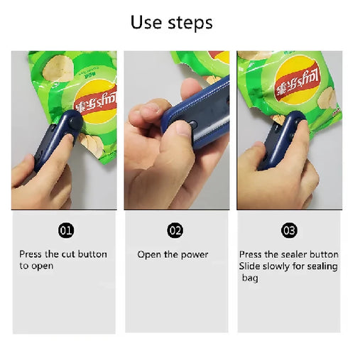 USB Rechargeable Portable Food Plastic Bag Sealer Vacuum Mini Sealing Machines