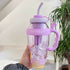 1200ml Cute Water Bottle with Straw for Milk, Juice, Tea, Coffee, and Beverages