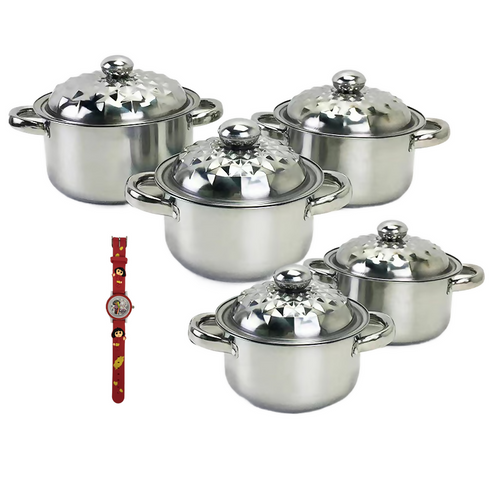 5pc stainless steel soup pot set