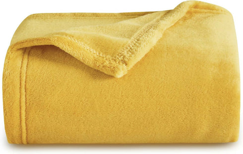 Portable Lightweight Plain Fleece Throw Blanket
