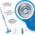 360 Degrees Spin Rotating Mop & Bucket Built-in wringer, Micro Fiber