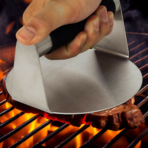 Round Burger Smasher with Silicone Handle