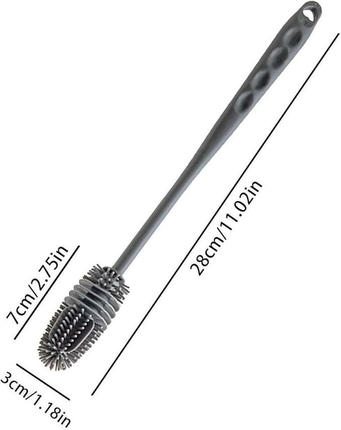 Flexible Silicone Cup Scrubber Cleaning Brush - Grey