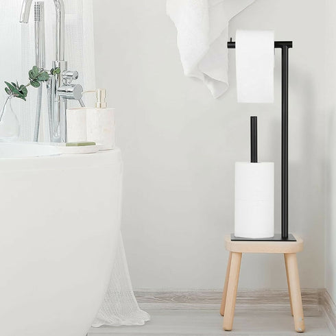 Black Toilet Paper Holder Stand