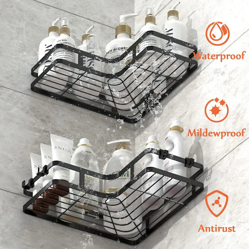 5 Piece Set Metal Triangle Corner Storage Rack For Bathroom Shower