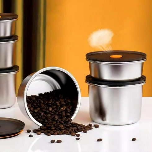 Stainless Steel Snacks Container with Secure Silicone Lid and Portable for School Or Office Use -500ml