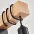 Retro Loft Rustic Rectangular Wood + Metal Wall Light