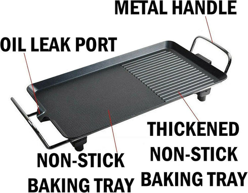 Non-Stick Plates Electric Table Top Portable BBQ Grilling Grill Indoor or Outdoor