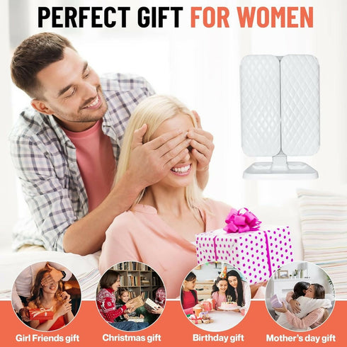 Portable LED Lighted Adjustable Angle Removable Cosmetic Mirror