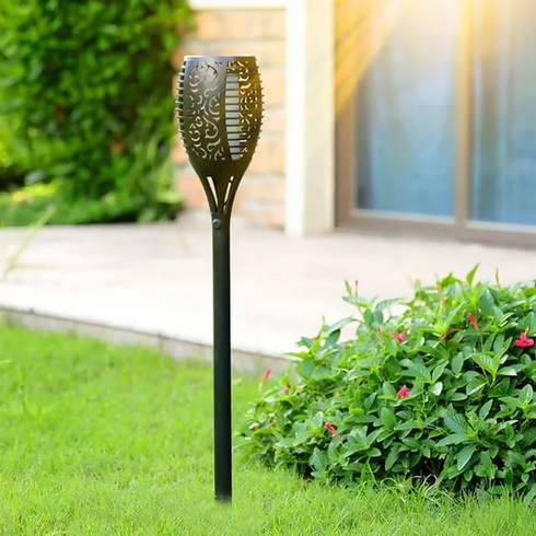 1pcs Flickering Flame Waterproof Landscape Solar Torch Lights With Auto On