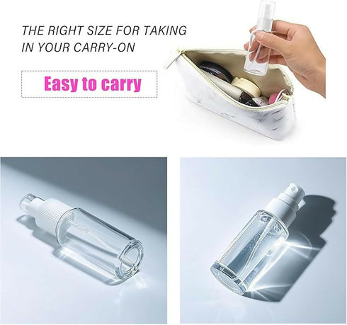 5 Pack Fine Mist Clear Spray Bottles 100ml With Pump Spray Cap