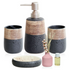 Set of 4 - Bathroom Soap Dispenser and Toothbrush Holder Accessories Set..