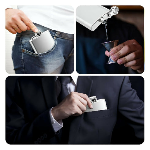 Stainless Steel Hip Flask Flagon Whiskey Wine Pot