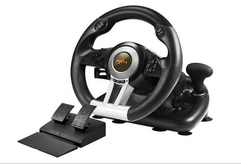 Double Vibration Motor Linear Cool Totem Brake Racing Car Game Steering Wheel for PC Switch PS4 PS3 XBOX ONE
