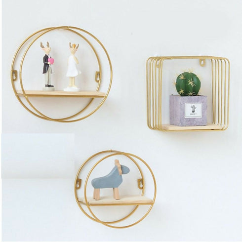 Home Decor Geometric Nordic Wall Hanging Shelf Decoration - Round - M