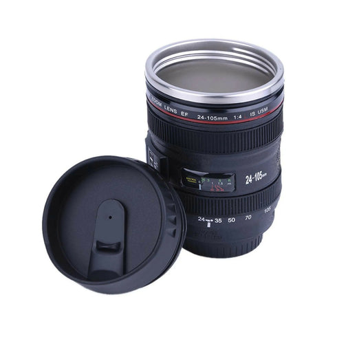 Stainless Steel Camera Lens Coffee Mug
