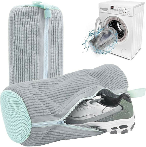 Hands-Free Washing Machine Shoe Bag - Grey/Blue