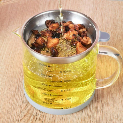 Grease Container with Fine Mesh Strainer