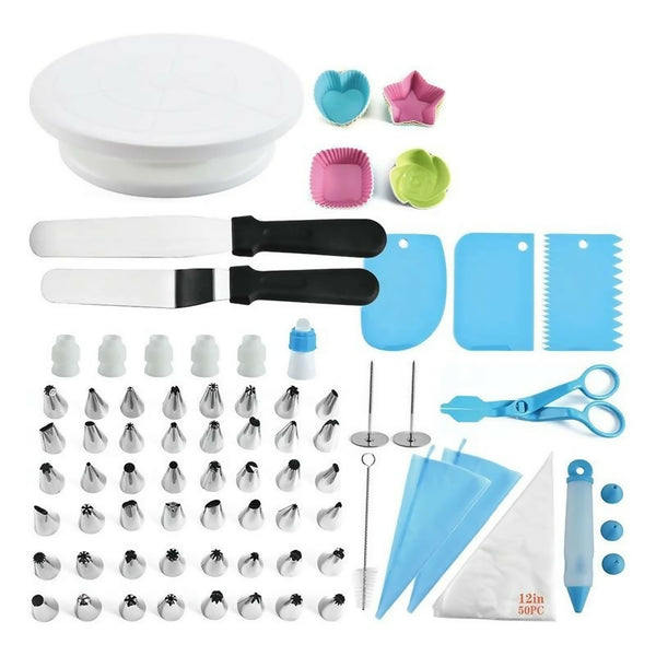 80-Piece Cake Decorating Set with Nozzles, Bags, Scrapers & Baking Tools