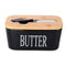 Nordic Ceramic Butter Dish with Knife - Black