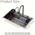 Modern Single-slot 304 Stainless Steel Waterfall Faucets Multifunction Smart Kitchen Sink