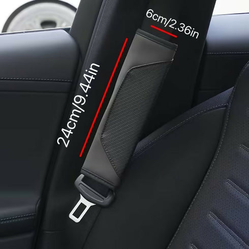 2 Black Car Seat Belt Cover Pads