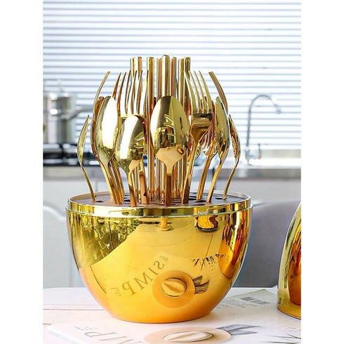 Gold Egg Shaped Cutlery Set