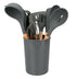 Silicone Kitchen Utensil Set with Wooden Handle