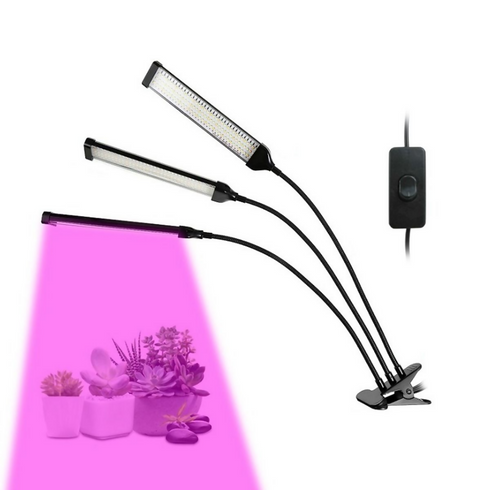 Flexible LED Grow Light Desktop Clip Phyto Lamps for Indoor Plants-3 Heads