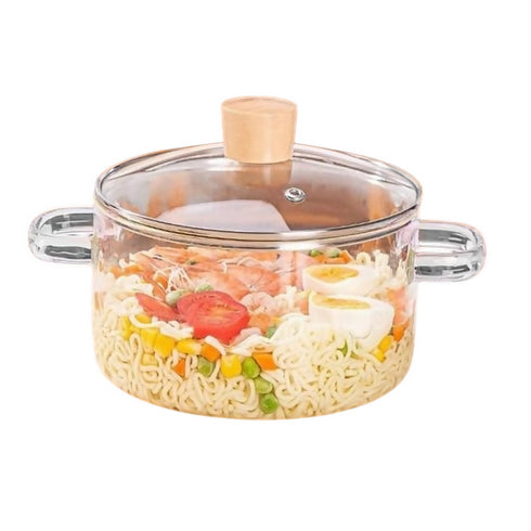 Borosilicate Glass Pot with Glass Lid