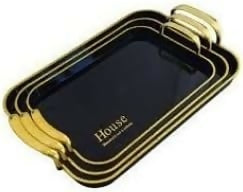 3 Piece Elegant Multi-Purpose Rectangular Large Capacity Serving Tray